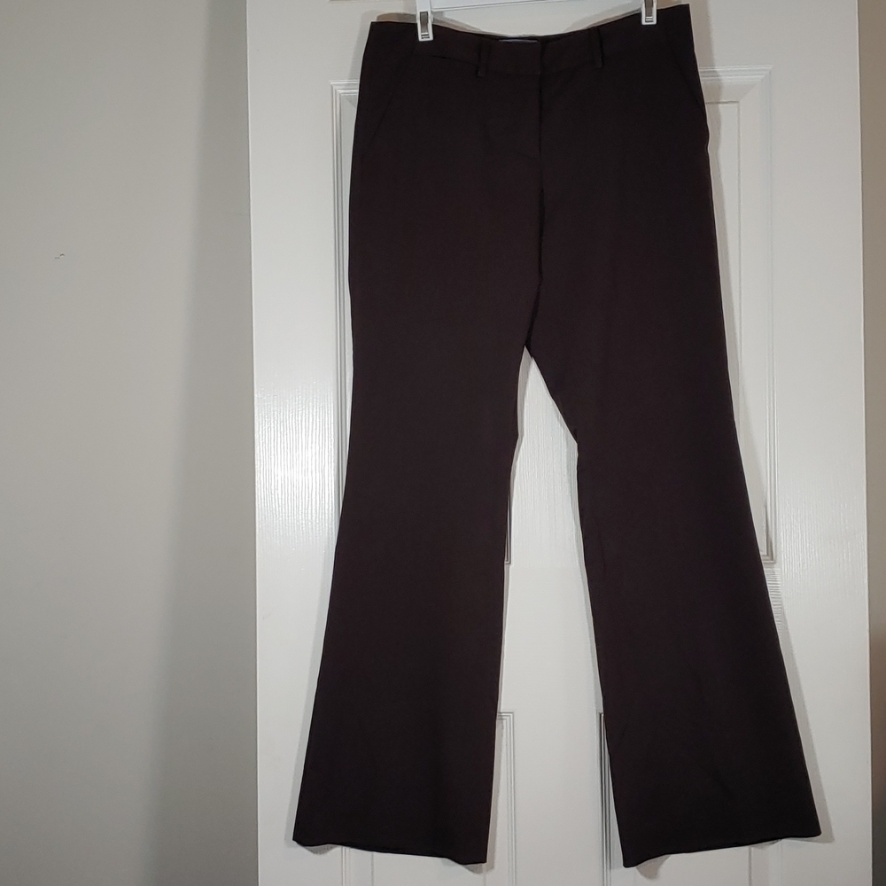Simply Vera By Vera Wang Brown Plum Wide Leg Flare Trouser Pants Size 6